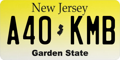 NJ license plate A40KMB