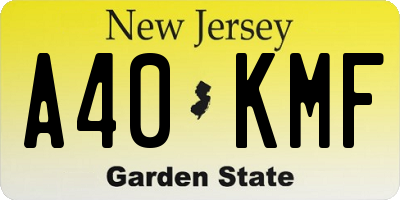 NJ license plate A40KMF