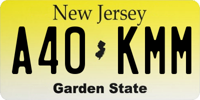 NJ license plate A40KMM