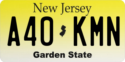 NJ license plate A40KMN