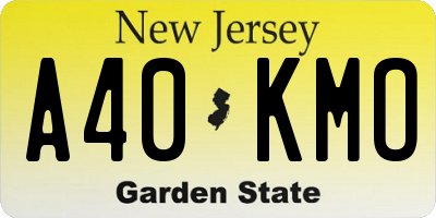 NJ license plate A40KMO