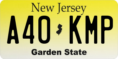 NJ license plate A40KMP