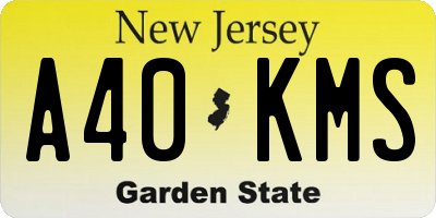 NJ license plate A40KMS