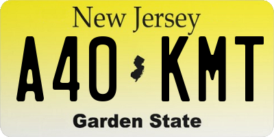 NJ license plate A40KMT