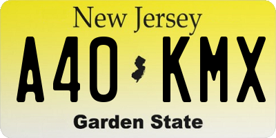 NJ license plate A40KMX