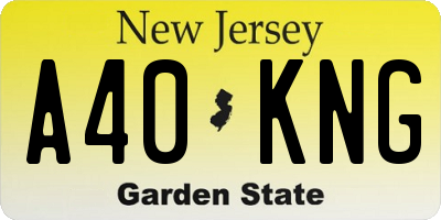 NJ license plate A40KNG