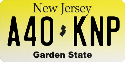NJ license plate A40KNP