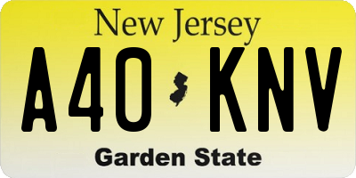 NJ license plate A40KNV
