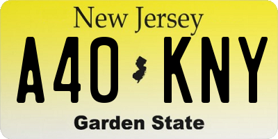 NJ license plate A40KNY