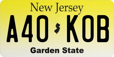 NJ license plate A40KOB