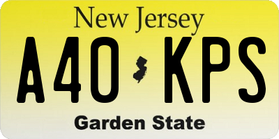 NJ license plate A40KPS