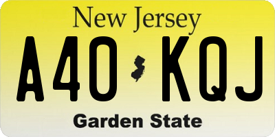NJ license plate A40KQJ