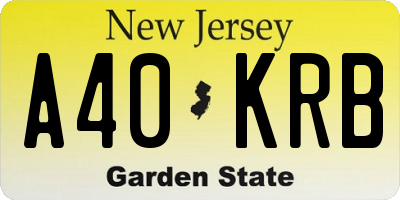 NJ license plate A40KRB