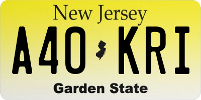 NJ license plate A40KRI