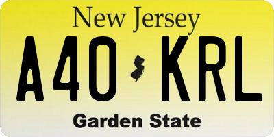 NJ license plate A40KRL