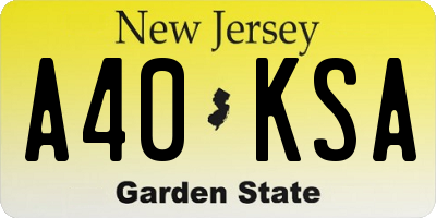 NJ license plate A40KSA