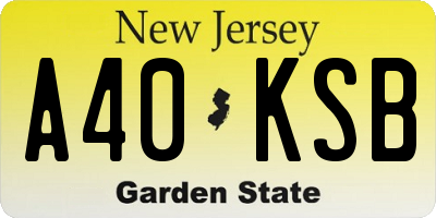 NJ license plate A40KSB