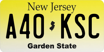 NJ license plate A40KSC