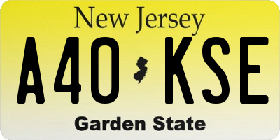 NJ license plate A40KSE