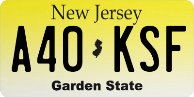 NJ license plate A40KSF