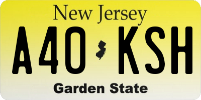 NJ license plate A40KSH