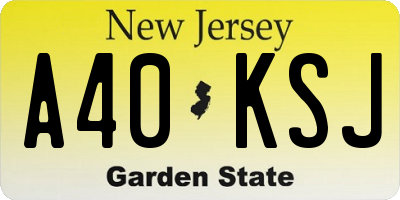 NJ license plate A40KSJ