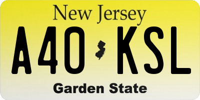 NJ license plate A40KSL
