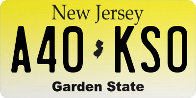 NJ license plate A40KSO