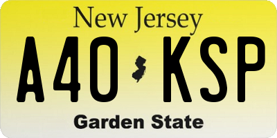 NJ license plate A40KSP
