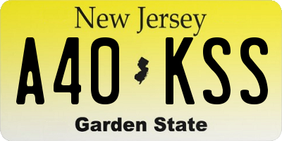 NJ license plate A40KSS