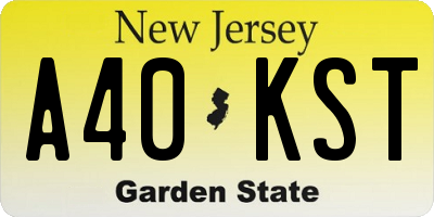 NJ license plate A40KST