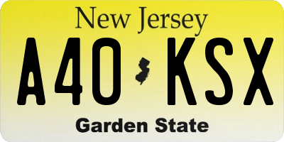 NJ license plate A40KSX