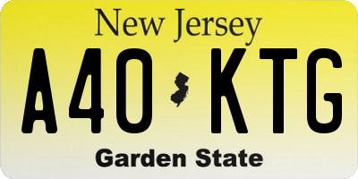 NJ license plate A40KTG