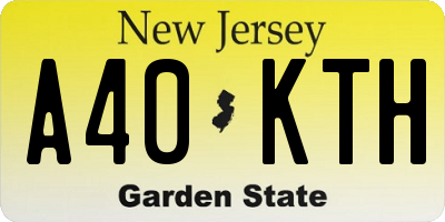 NJ license plate A40KTH