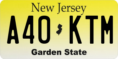 NJ license plate A40KTM