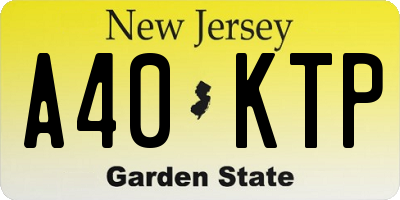 NJ license plate A40KTP