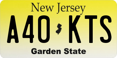 NJ license plate A40KTS