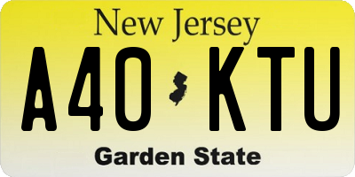 NJ license plate A40KTU