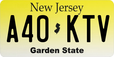 NJ license plate A40KTV