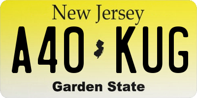 NJ license plate A40KUG