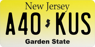 NJ license plate A40KUS
