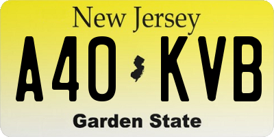 NJ license plate A40KVB