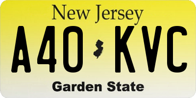 NJ license plate A40KVC