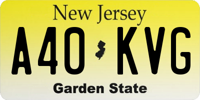 NJ license plate A40KVG