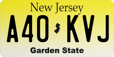 NJ license plate A40KVJ