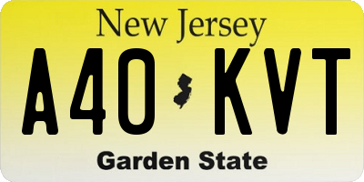 NJ license plate A40KVT