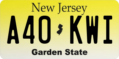 NJ license plate A40KWI