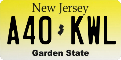 NJ license plate A40KWL