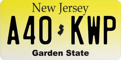 NJ license plate A40KWP