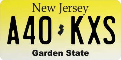 NJ license plate A40KXS